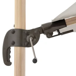 Alu-Pendelschirm in Holzoptik anthrazit