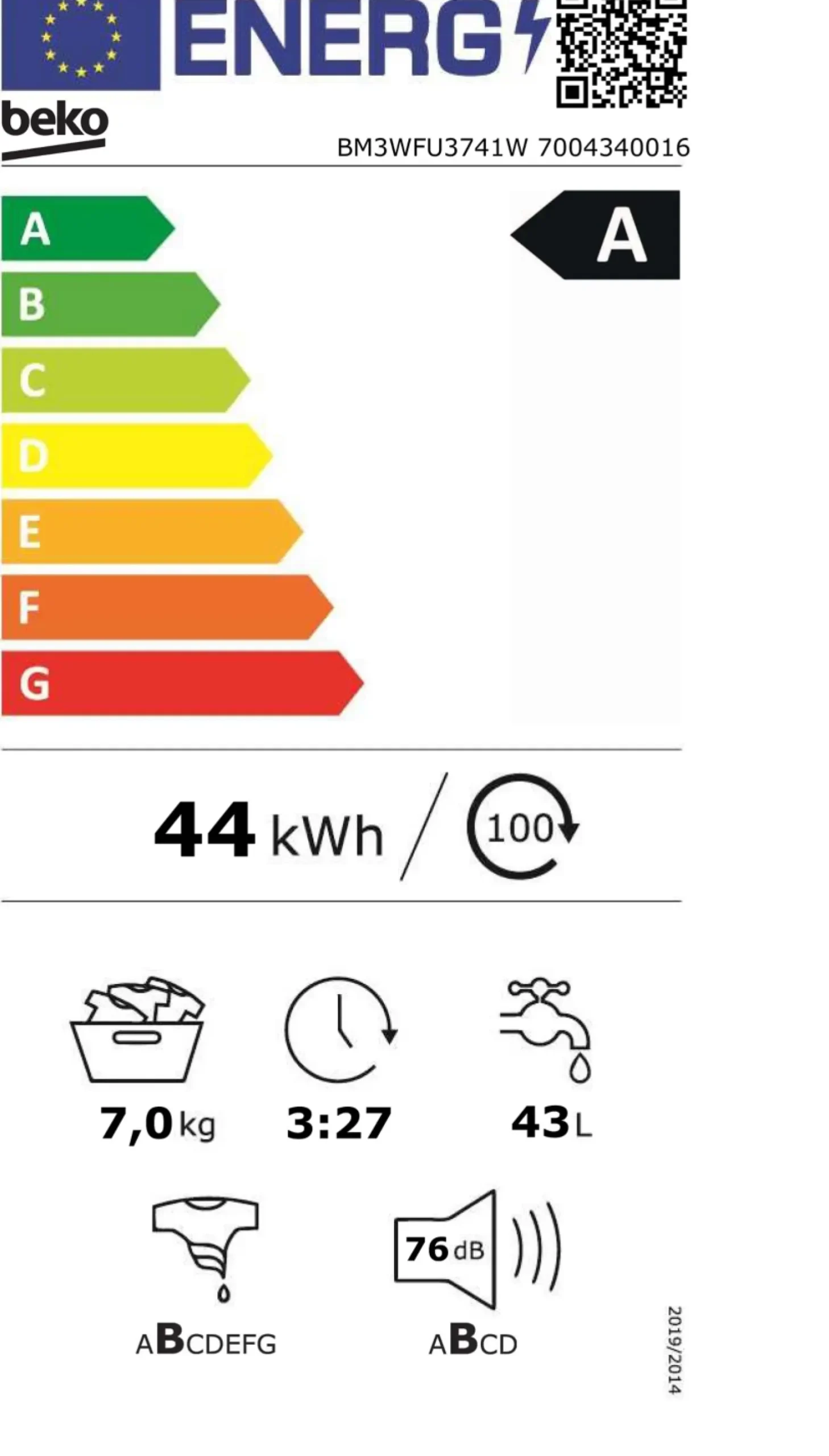 BEKO Waschmaschine 7 kg
