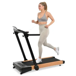 CHRISTOPEIT Laufband 2 in 1 Holzoptik