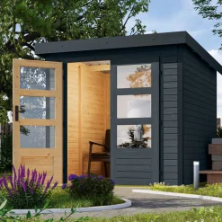Gartenhaus 19mm Hybrid Modern Anthrazit