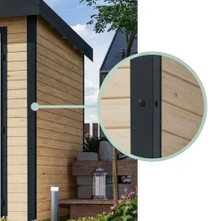 Gartenhaus 19mm Hybrid Modern Anthrazit