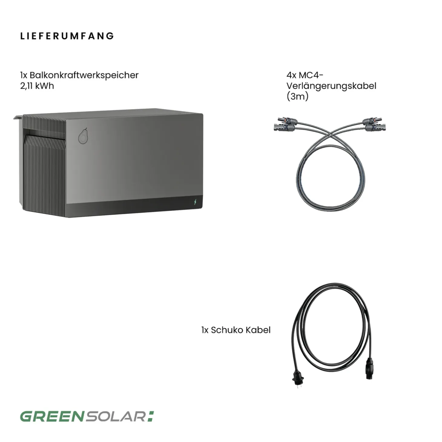 GREEN SOLAR Balkonkraftwerkspeicher 2,11 kWh