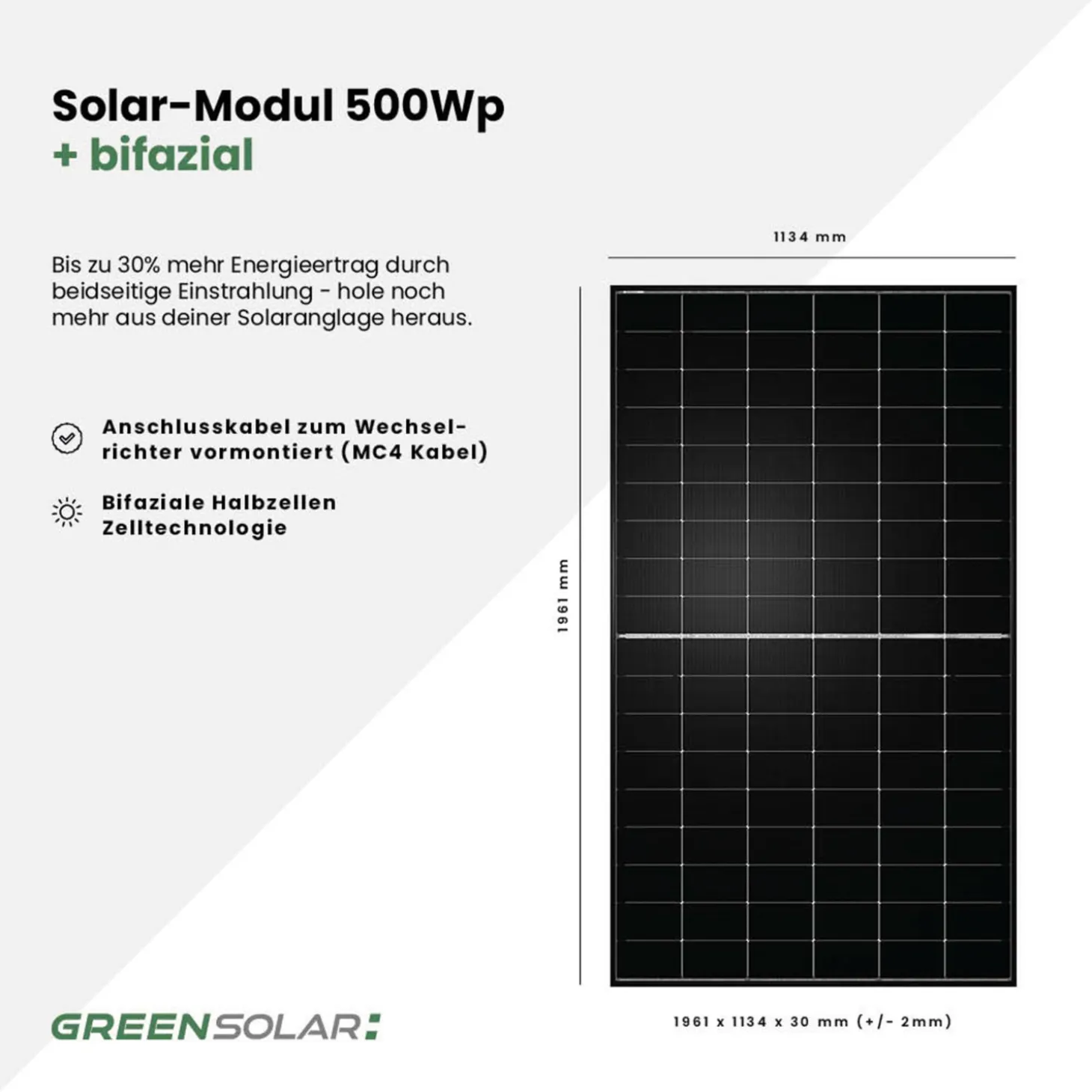GREEN SOLAR Mini-PV-Anlage 2.000 W mit Balkonkraftwerk-Speicher 2,11 kWh