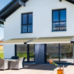HOME DELUXE ELOS Vollkassettenmarkise sandfarben 350 x 250 cm inkl. Windsensor