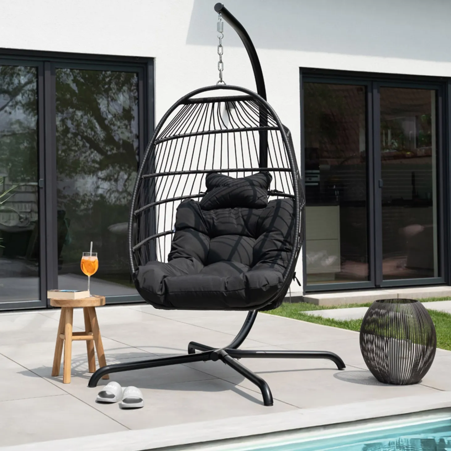 HOME DELUXE Hängesessel LOMA, 2 Sitzer Schwarz