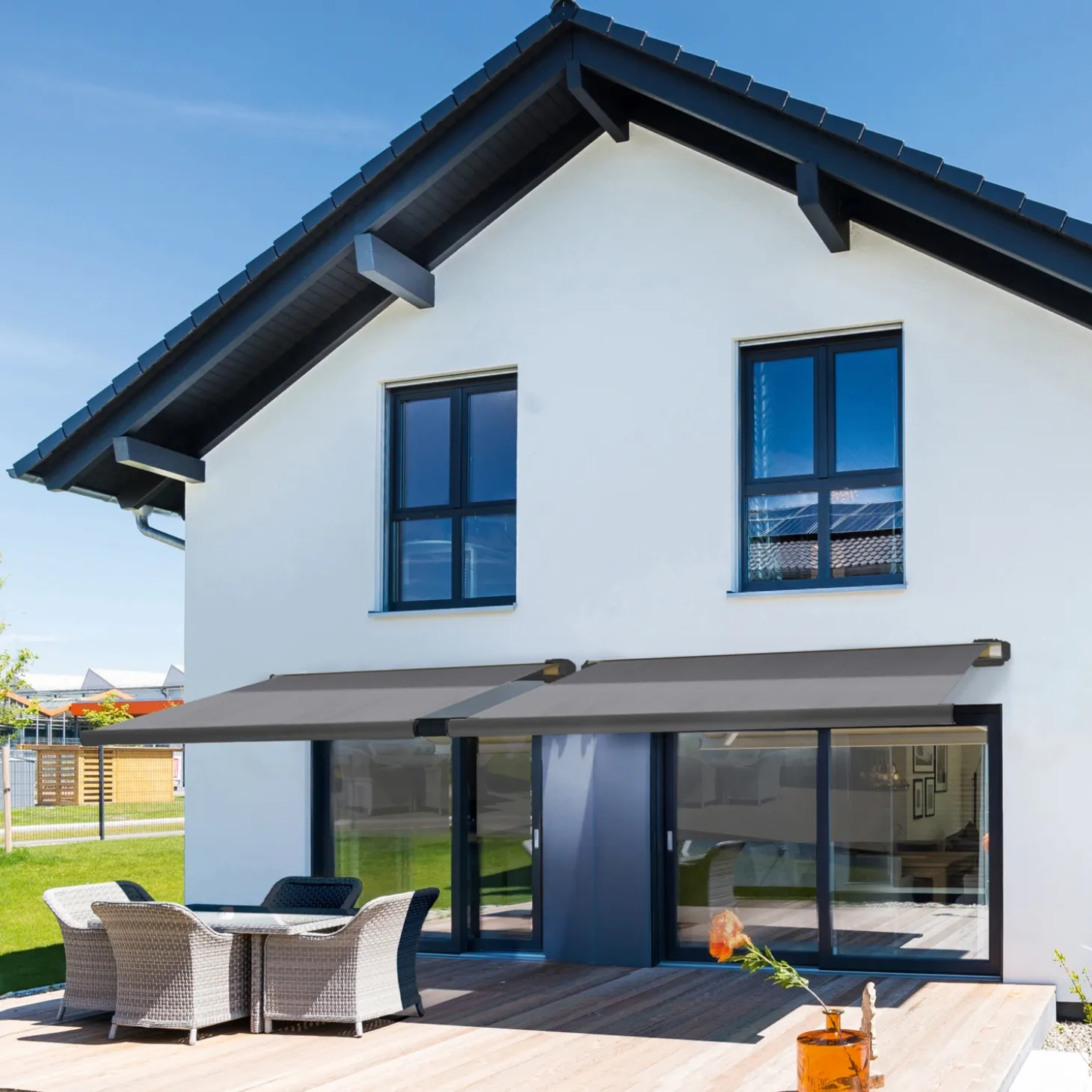 HOME DELUXE HOME DELUXE ELOS Vollkassettenmarkise anthrazit 350 x 250 cm inkl. Windsensor