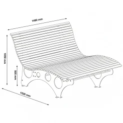 HOME DELUXE NIRA Wellenliege - Teak