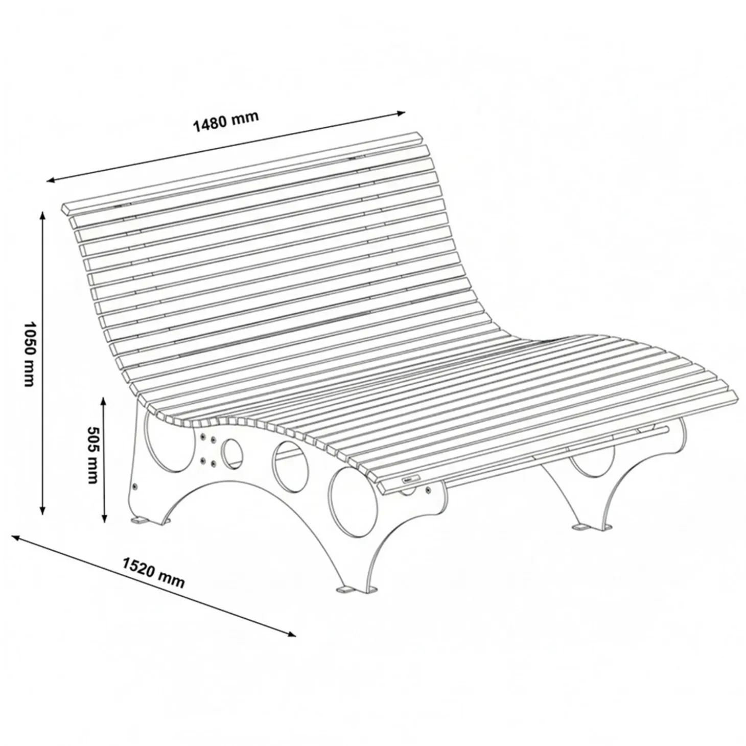 HOME DELUXE NIRA Wellenliege - Teak