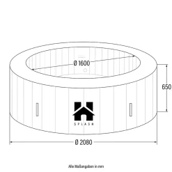 HOME DELUXE Outdoor Whirlpool inkl. Abdeckung SPLASH - Ø 208 cm