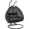 HOME DELUXE Polyrattan Hängesessel mit Regenabdeckung