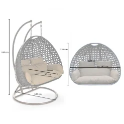 HOME DELUXE Polyrattan Hängesessel mit Regenabdeckung