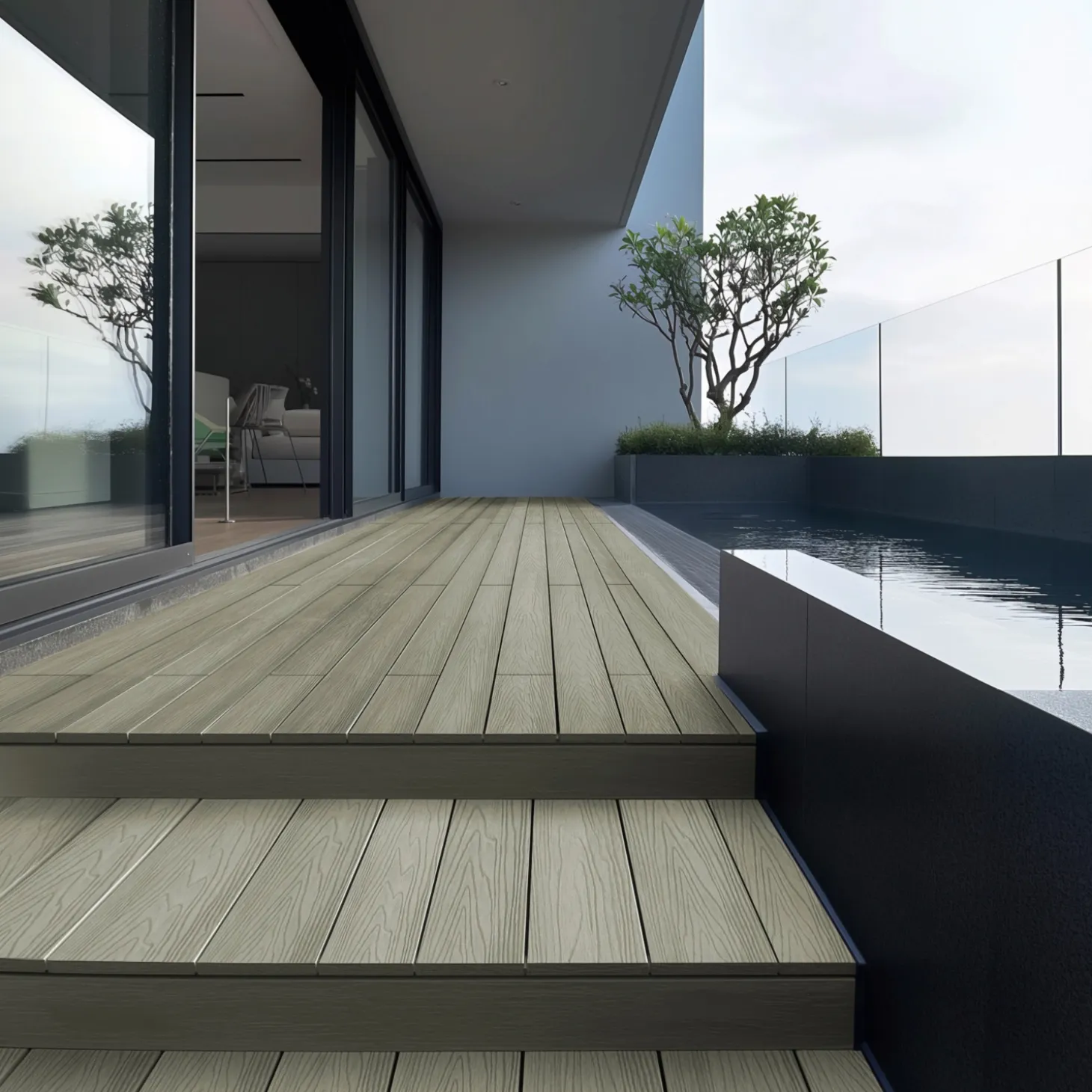 HOME DELUXE SAMANA PREMIUM WPC Terrassendielen Komplettset (inkl. Unterkonstruktion) - Antik 10m²