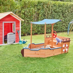 HOME DELUXE Sandkasten in Schiffsoptik mit Bank