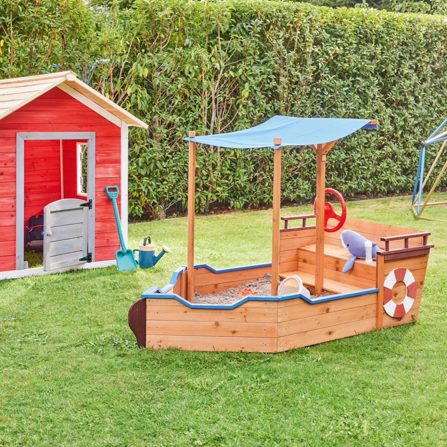 HOME DELUXE Sandkasten in Schiffsoptik mit Bank
