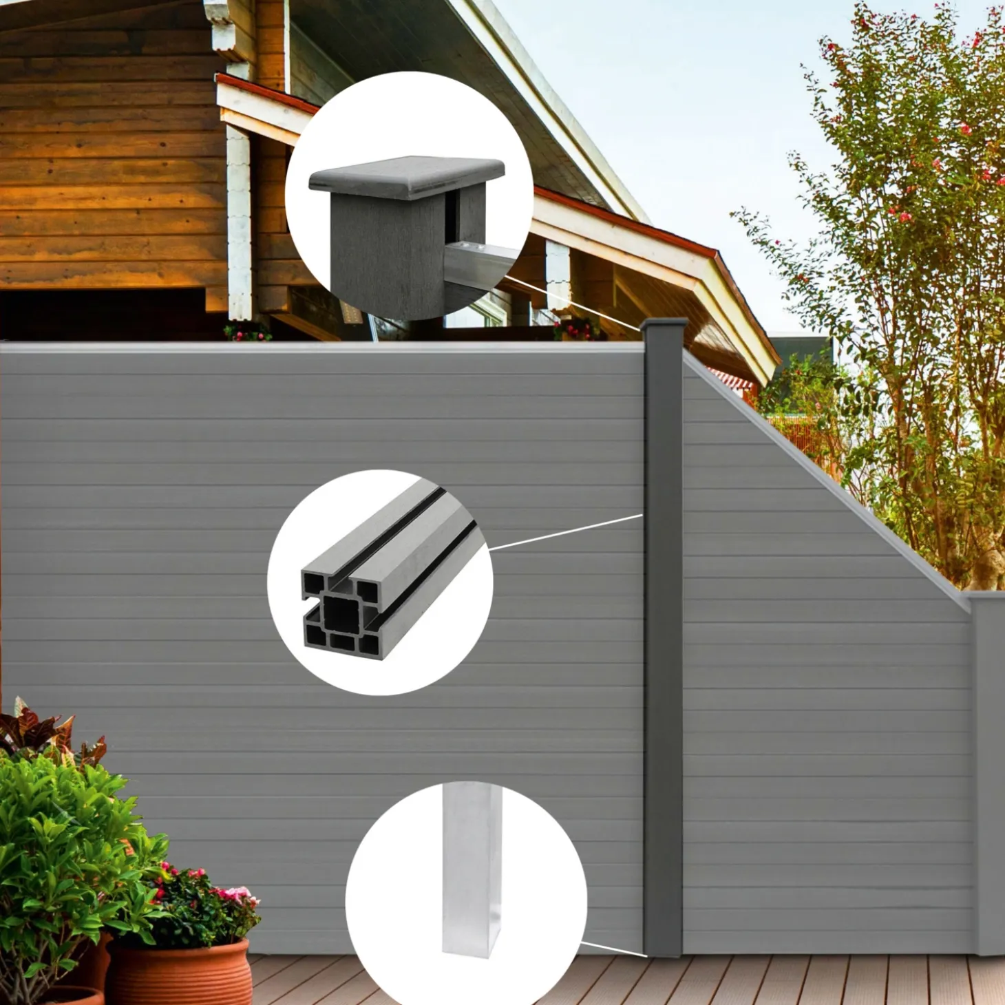 HOME DELUXE Sichtschutzzaun CALLADO - Pfosten