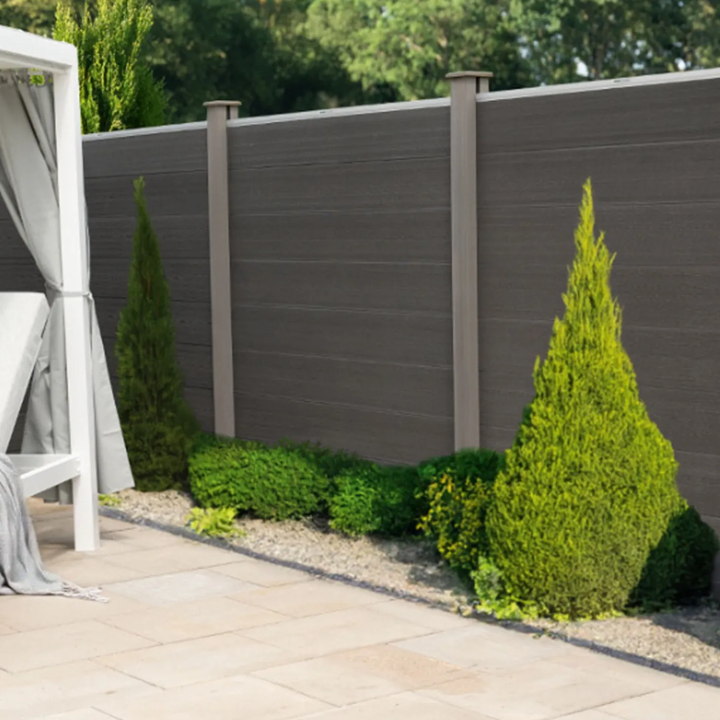 HOME DELUXE Sichtschutzzaun CALLADO 1x Element, 2x Pfosten