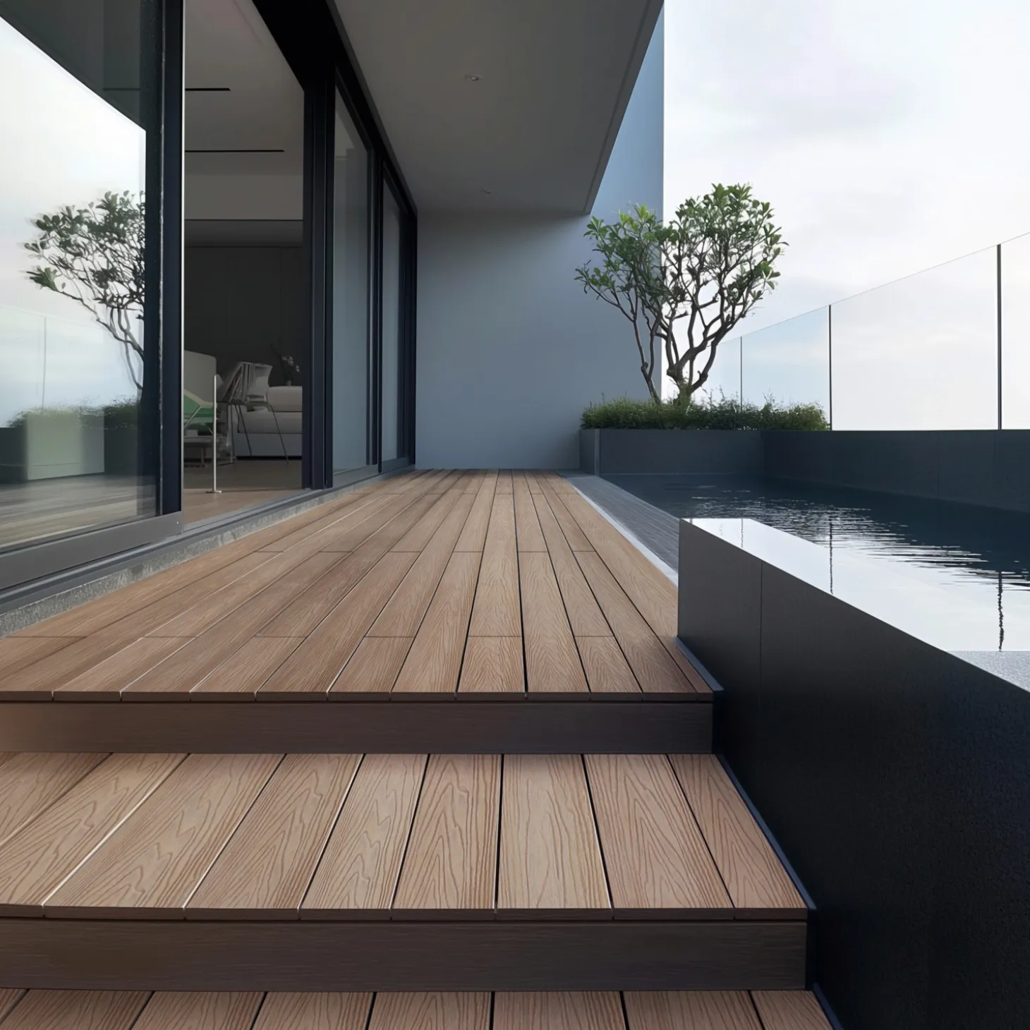 HOME DELUXE Terrassendielen SAMANA PREMIUM Komplettset (inkl. Unterkonstruktion) teak 10m²