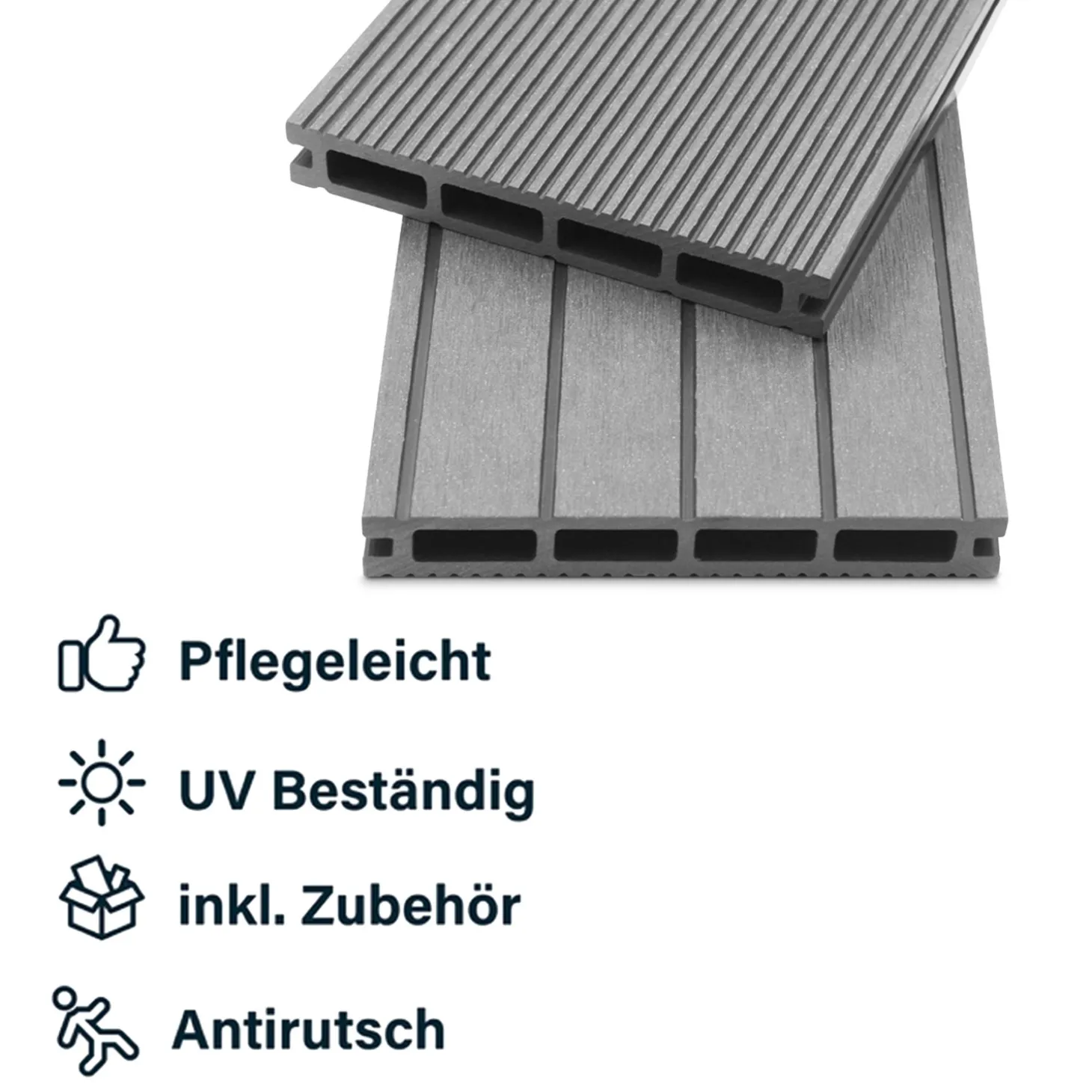 HOME DELUXE Terrassendielen SAMANA hellgrau 10m²