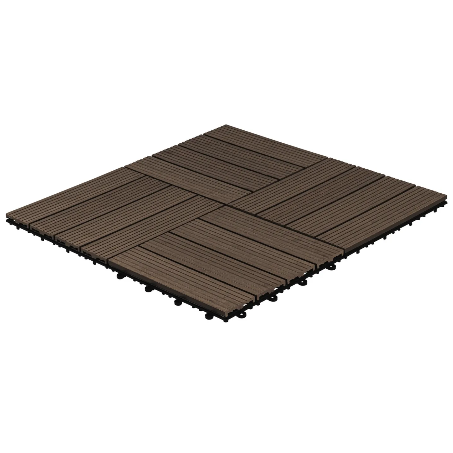 HOME DELUXE WPC Klickfliesen BAVARO Dunkelbraun 3 m²