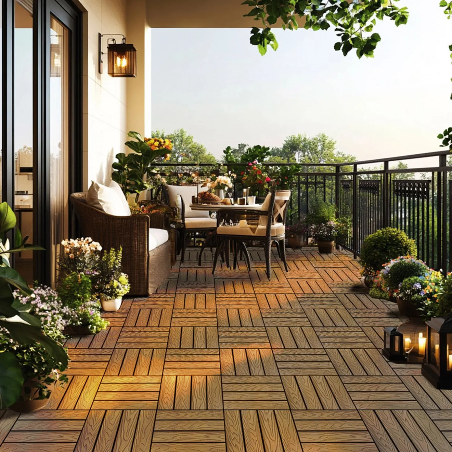 HOME DELUXE WPC Klickfliesen BAVARO Premium Teak 5 m²