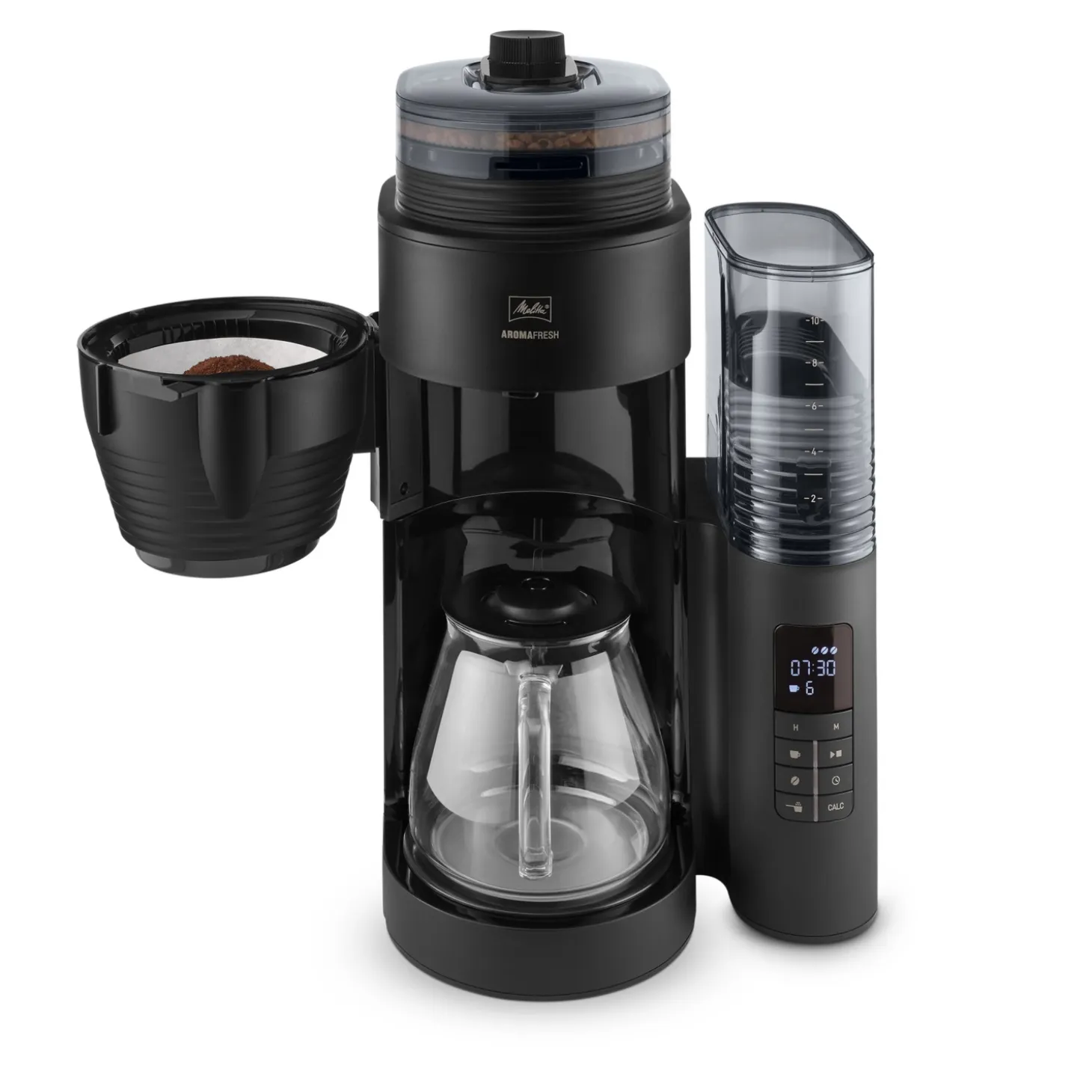 MELITTA Filterkaffeemaschine mit Mahlwerk Aroma Fresh Glas 1030-05
