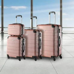 MONZANA Hartschalenkoffer-Set Essential + Beautycase, 4-teilig Rose