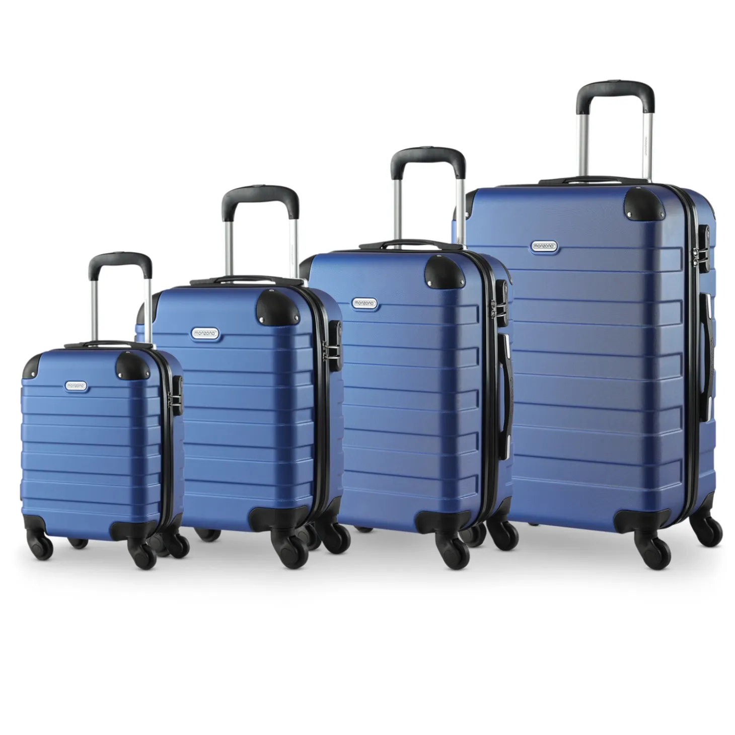 MONZANA Hartschalenkofferset Essential, 4-teilig, Blau