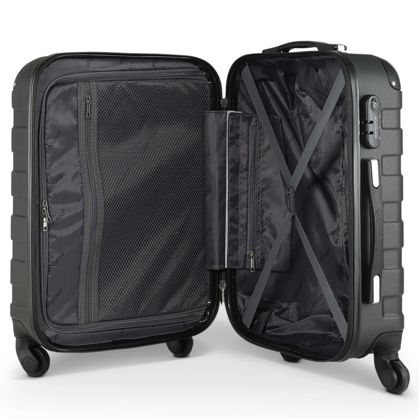 MONZANA Hartschalenkofferset Essential, 4-teilig, Schwarz