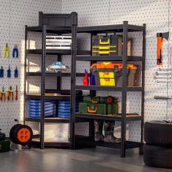 MONZANA Schwerlast-Eckregal 180x70x40cm schwarz Premium MZEL6