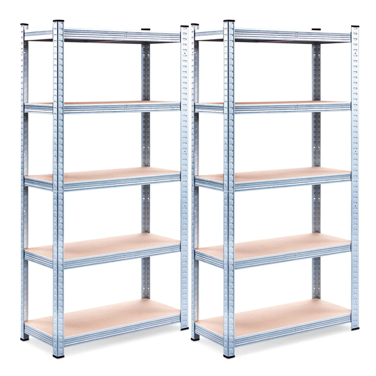 MONZANA Schwerlastregal 350 kg 170 x 75 x 30 cm 2er Set silber