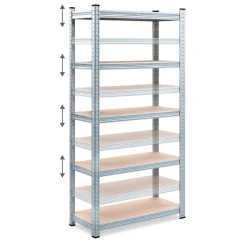 MONZANA Schwerlastregal 350 kg 170 x 75 x 30 cm 2er Set silber