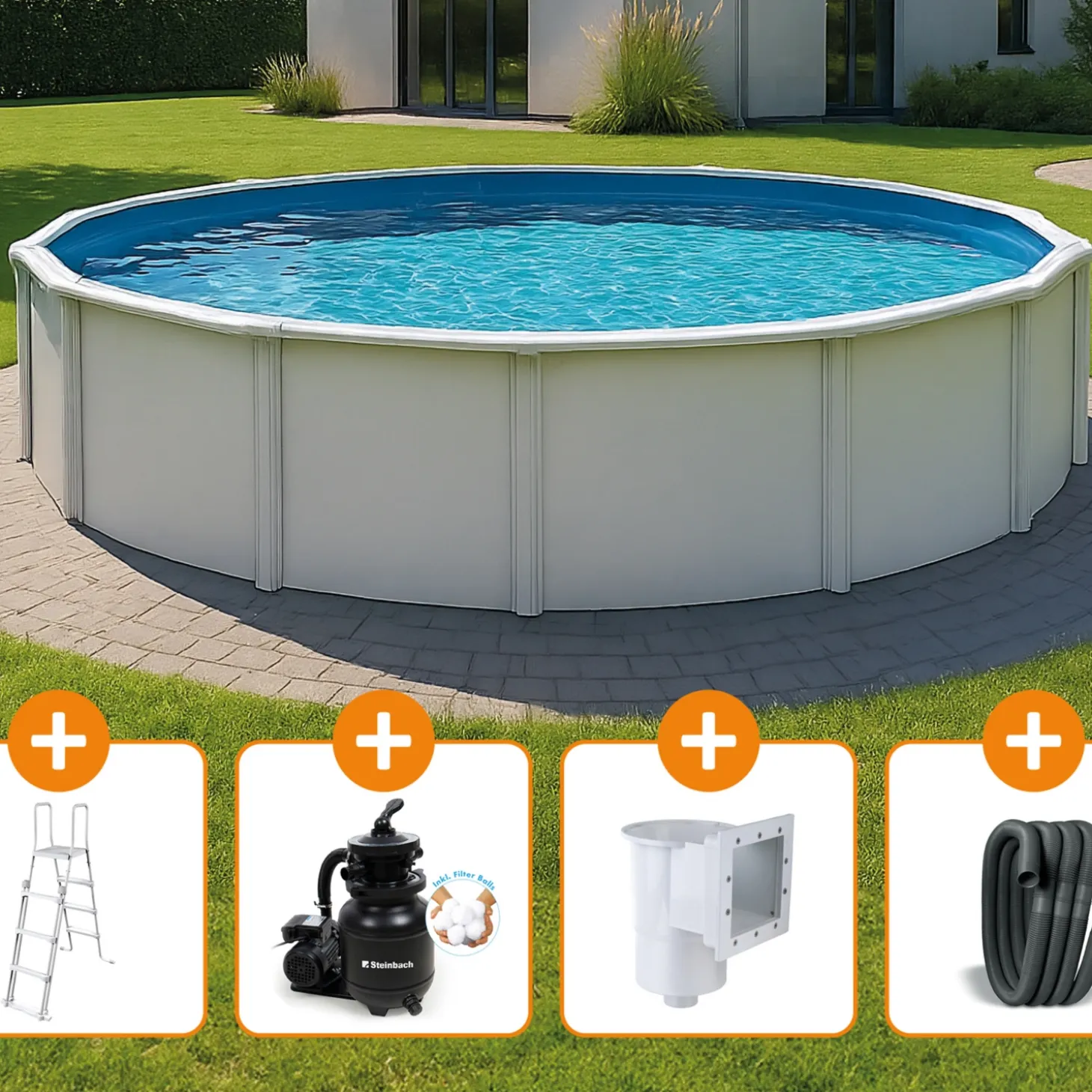 POOL STAR Stahlwandpool Set Nuovo de Luxe II