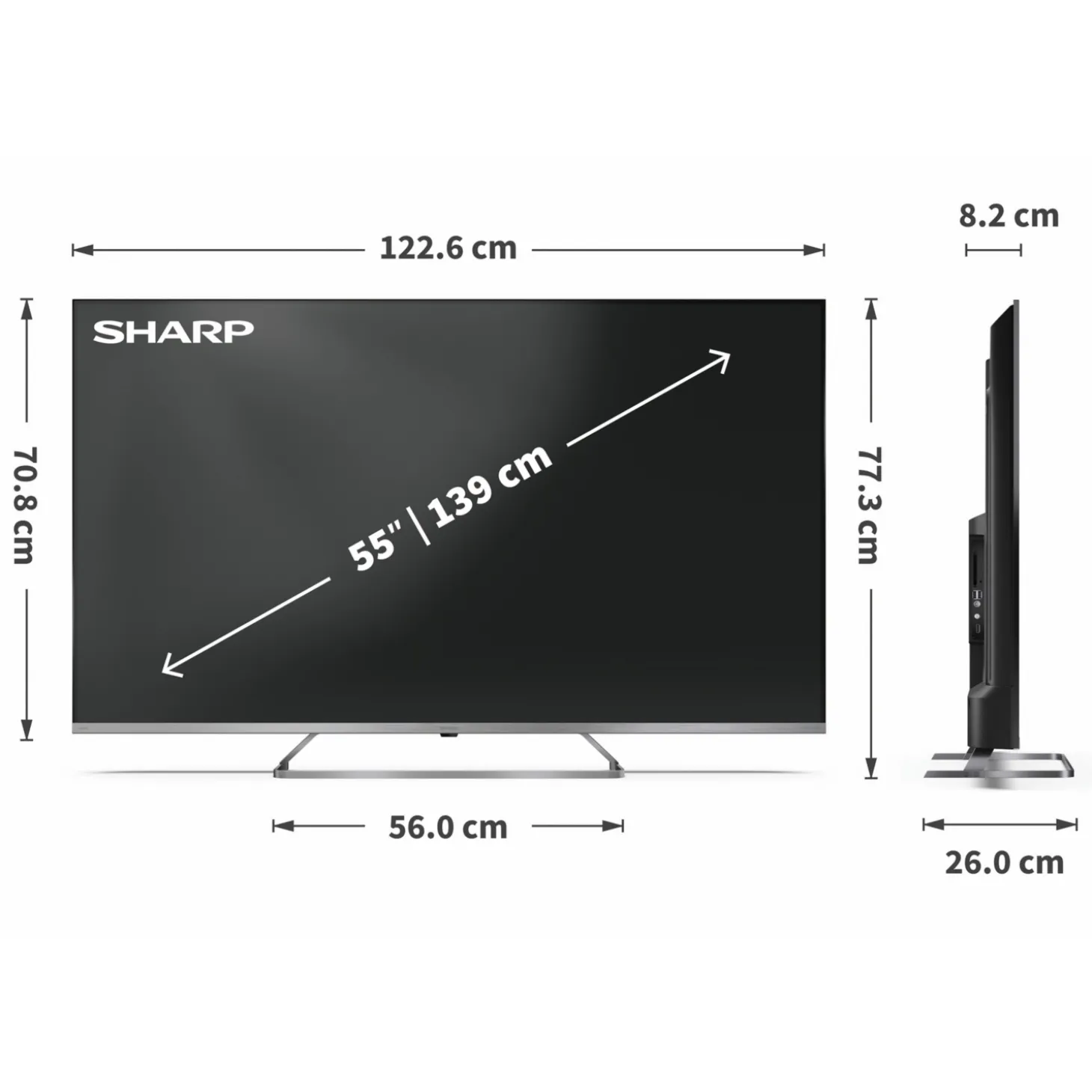 SHARP 55" (140cm) 4K QLED Mini Led 55JP7265E Google TV