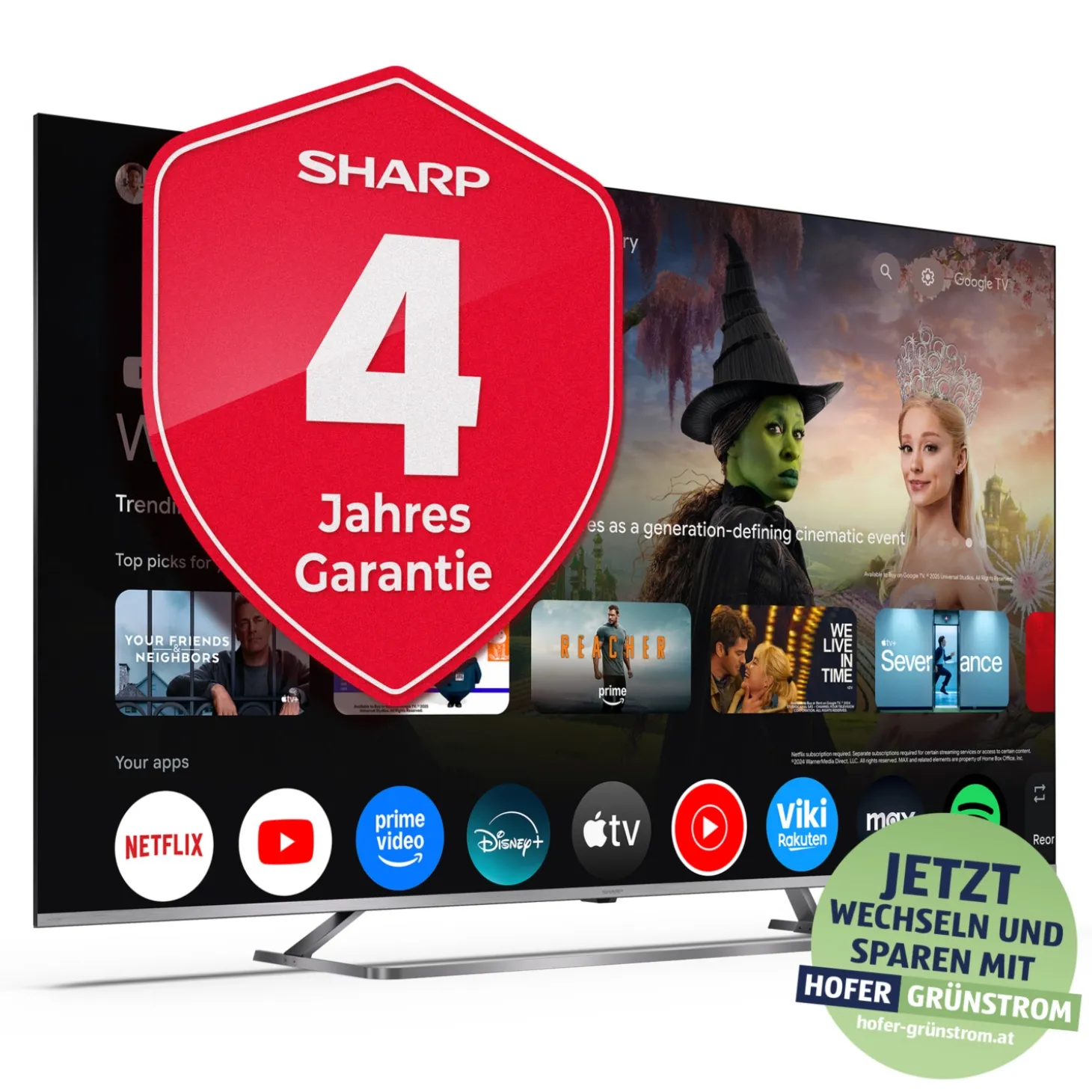 SHARP 55" (140cm) 4K QLED Mini Led 55JP7265E Google TV