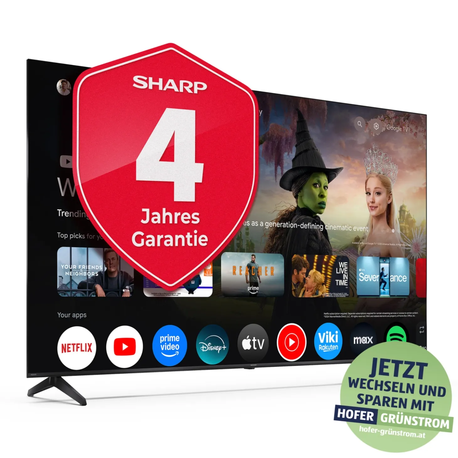 SHARP 70” (177 cm) 4K UHD QLED HP5265E Google TV