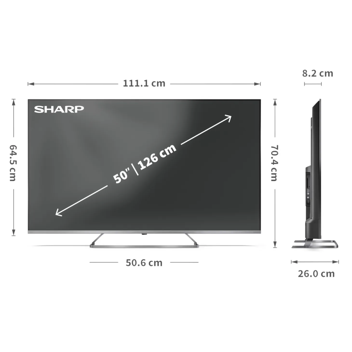 SHARP 50” (126 cm) 4K UHD QLED Mini Led 50JP7265E Google TV™